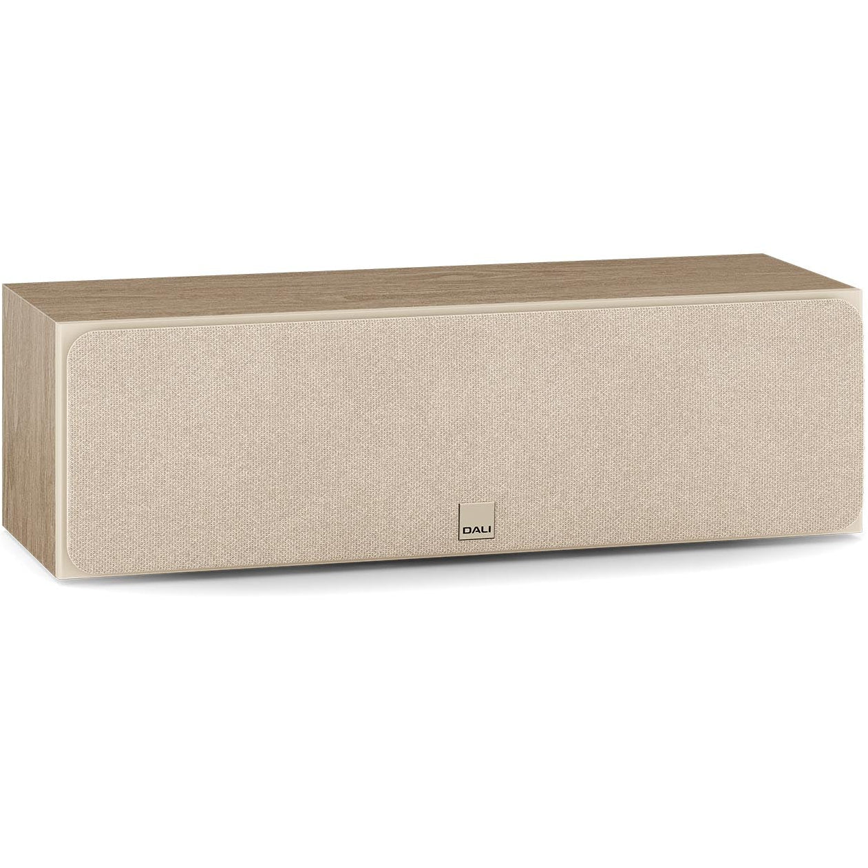 DALI Sonik Cinema center speaker with sleek black design and dual drivers, ideal for home theater audio systems.
