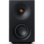 Cambridge Audio L/R S active bookshelf speakers, black, front view