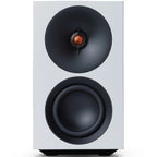 Cambridge Audio L/R S active bookshelf speakers, white, front view