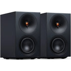 Cambridge Audio L/R S active bookshelf speakers, black, front view