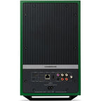 Cambridge Audio L/R X active bookshelf speakers, green, front view