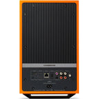 Cambridge Audio L/R X active bookshelf speakers, orange, front view