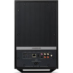 Cambridge Audio L/R X active bookshelf speakers, black, front view