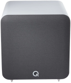 Q Acoustics Q SUB80 subwoofer with black finish, compact design, and sturdy construction, perfect for enhancing home audio systems.