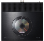 Technics SA-C600 stereo amplifier with sleek black design, control knobs, and input ports visible on front panel.
