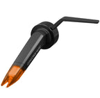 Ortofon Concorde Music Bronze turntable cartridge with a bronze stylus, shown from a left tilt angle on a turntable setup.