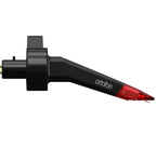 Ortofon Concorde Music Red turntable cartridge with red stylus and sleek black body, designed for high-quality vinyl playback.