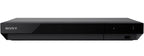 Sony UBP-X700 CD player with front-loading disc tray and digital display, black sleek design for high-quality audio playback.