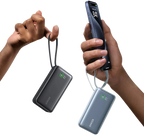 Anker Nano 10K power bank with built-in USB-C cable, compact portable charger for smartphones and devices.