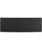 DALI Rubikore Cinema center speaker with high-gloss black finish, showcasing sleek design and front grille for home theater audio.