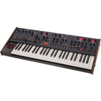 Sequential OB-6 synthesizer by Dave Smith Instruments with control panel and keyboard in a studio setting.