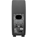 IK Multimedia iLoud Precision MTM MK2 active nearfield monitors showing black and silver speaker units with control knobs and branding.