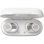 Devialet Gemini II wireless in-ear headphones, white case open with earbuds