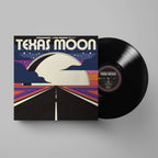 Black vinyl LP of Khruangbin & Leon Bridges' Texas Moon album by Dead Oceans, featuring a sleek black record and album cover art.