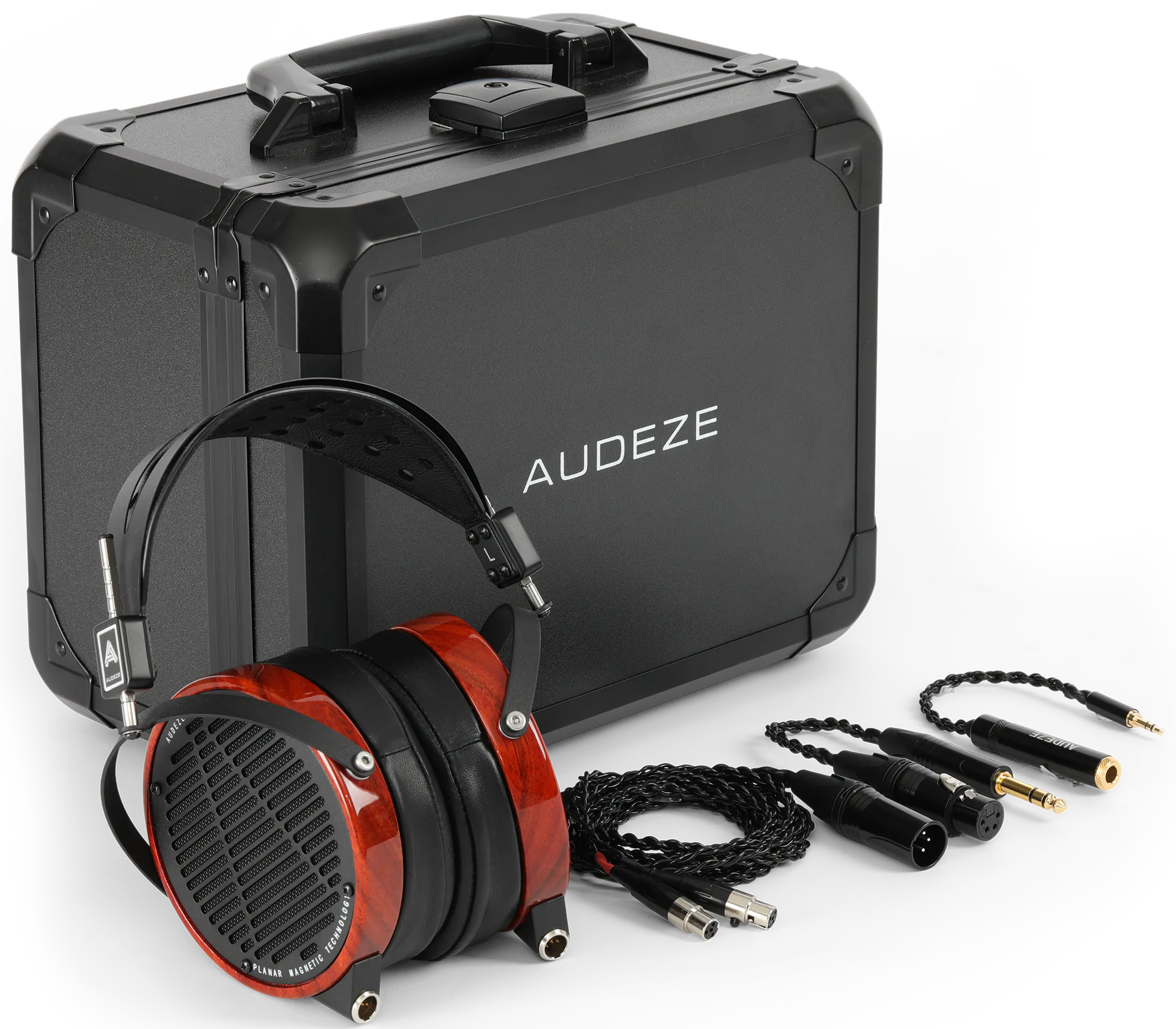 Audeze LCD-2 leather-free wired headphones with over-ear design and padded ear cups, shown in a sleek black finish.