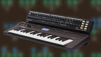 Dtronics DT-RDX-V2 synthesizer with multiple knobs, buttons, and a digital display, showcasing its compact, professional design.