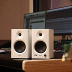 Edifier MR4 desktop speakers, desktop setup.