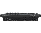 Black Elektron Analog Four MK2 synthesizer with knobs and buttons, showcasing its control interface and sleek design.
