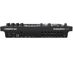Black Elektron Analog Rytm MK2 synthesizer with knobs and pads, showcasing its professional electronic music production interface.