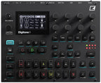 Elektron Digitone II synthesizer with colorful control interface and multiple knobs, showing its compact electronic music production design.