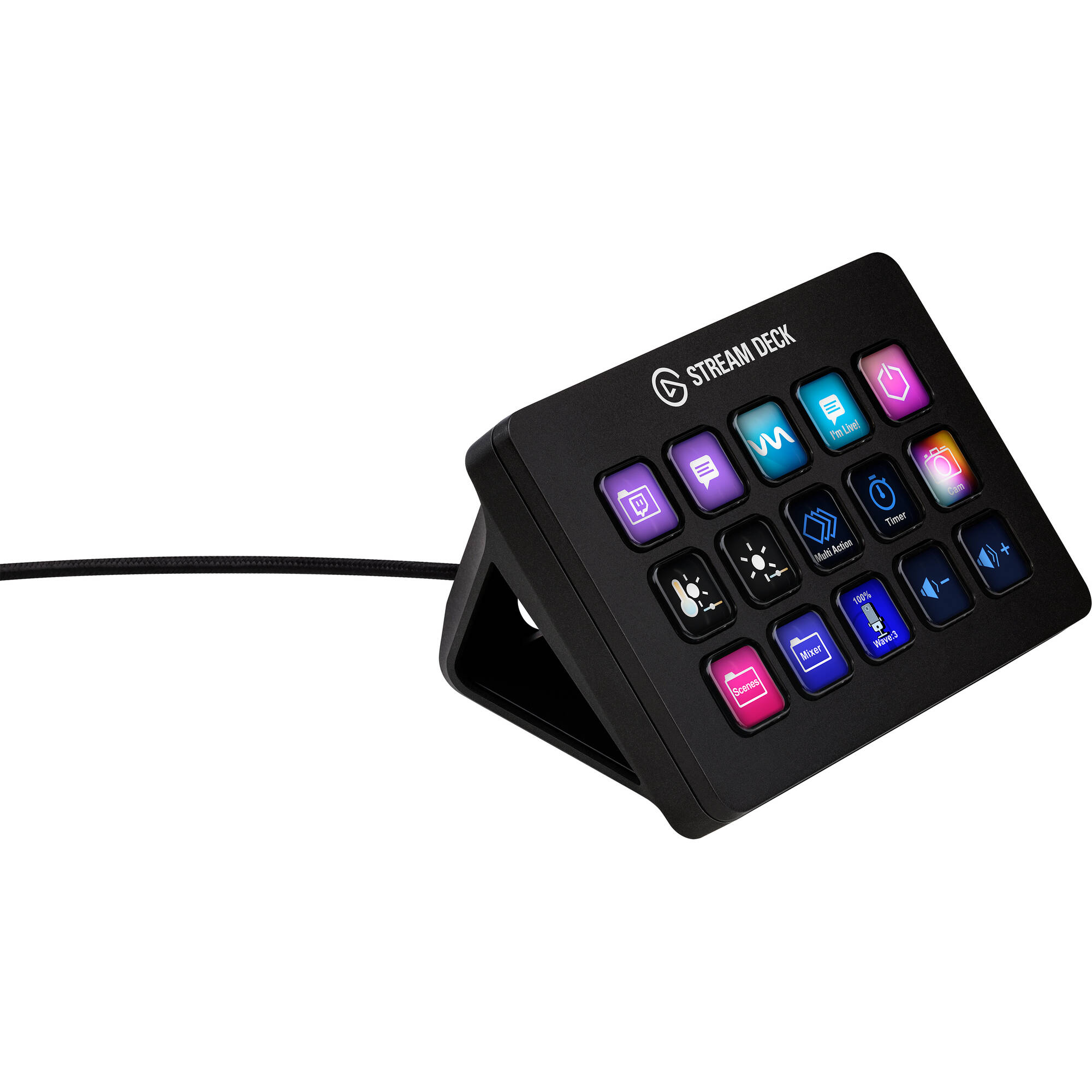 Elgato Stream Deck MK2, video edit controllers, side