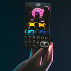 OXI Instruments Coral semi-modular synthesizer with colorful engine modules and patch cables, showcasing its complex sound design features.