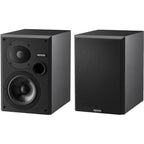 Epos ES-7N passive bookshelf speakers with sleek black finish and compact design, ideal for high-quality home audio.