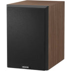 Epos ES-7N passive bookshelf speakers in black walnut finish, showcasing sleek design and detailed speaker grilles.