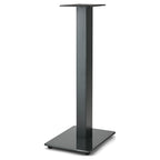 Essentials Kontur 60 black steel floor speaker stand, full front view