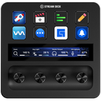 Elgato Stream Deck+ video editing controller with customizable buttons for streamlined streaming and content creation.