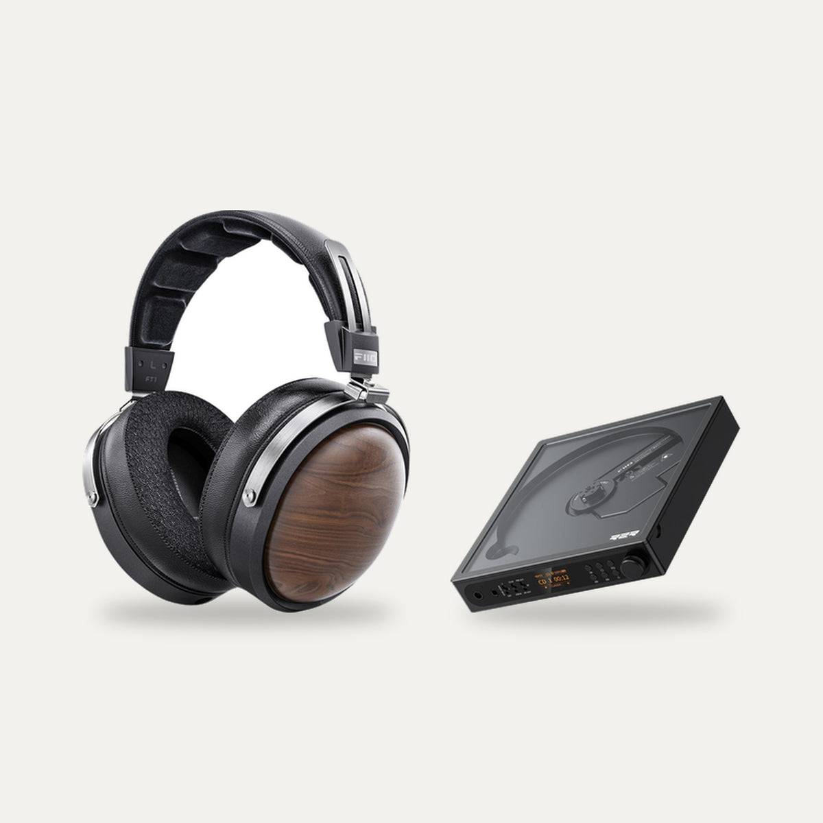 FiiO DM15 R2R + FiiO FT1 CD Headphone Set – CD Player Finish Black