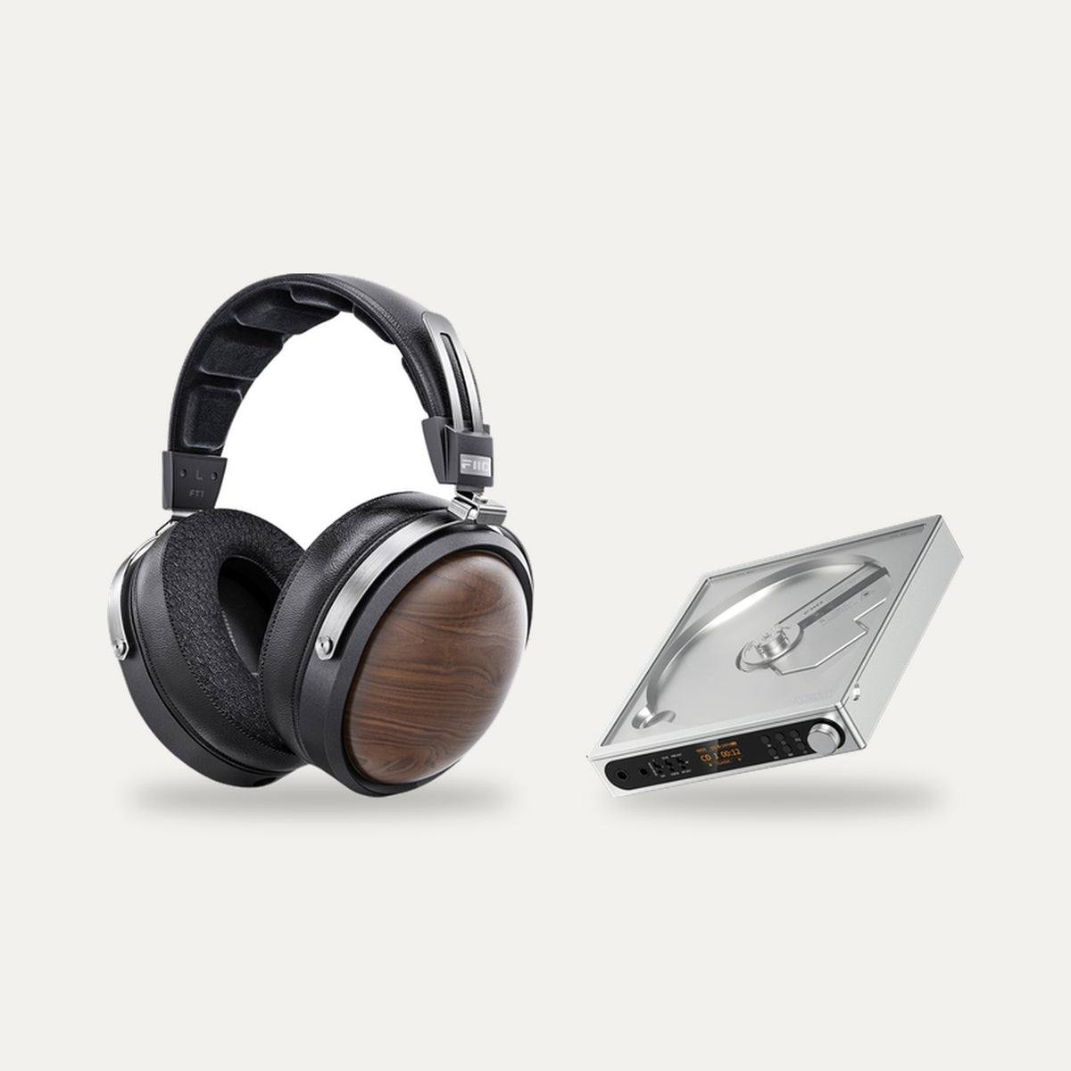 FiiO DM15 R2R + FiiO FT1 CD Headphone Set – CD Player Finish Silver