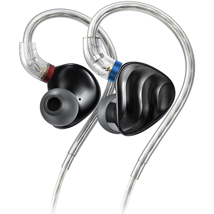 FiiO FH3 wired in-ear headphones, black lifestyle shot