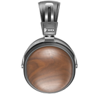 FiiO FT1 closed-back over-ear headphones with walnut wood cups, in black