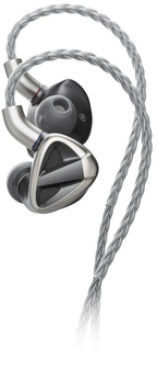FiiO FH19 in-ear headphones with black and silver design, featuring multiple cables and ear tips for premium audio comfort.