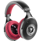 Focal Clear MG Professional open-back headphones, black, close-up detail.