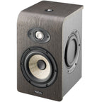 Focal Shape 50 active nearfield monitor speakers with sleek black finish and control knobs on the front panel.