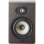 Focal Shape 50 active nearfield monitors showing sleek black speakers with control knobs and front grille design.