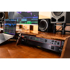 Focusrite Scarlett 18i20 4th Gen audio interface, lifestyle rack-mounted in studio