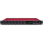 Focusrite Scarlett OctoPre Dynamic microphone preamp unit with multiple input channels and control knobs.