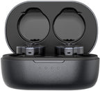 FiiO FW5 wireless in-ear headphones with sleek black earbuds and charging case, designed for high-quality audio and comfort
