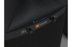 JBL 4305P active bookshelf speakers shown with black finish and detailed front grille for high-quality sound.
