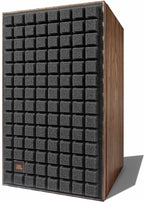 Black JBL L52 Classic passive bookshelf speakers with sleek design, shown from the front view.