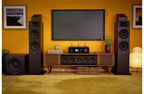 JBL MA7100HP stereo amplifier with black metal casing and control knobs, designed for high-fidelity audio amplification.