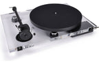 Pro-Ject XA B turntable with sleek design and wooden plinth, featuring a tonearm and platter for high-quality vinyl playback.