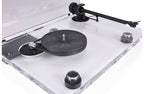 Pro-Ject XA B turntable with wooden plinth and aluminum tonearm, showcasing its sleek design and high-quality build.
