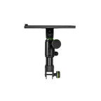 Gravity FT 01 MT B speaker stands, black metal with adjustable height, designed for supporting audio speakers.