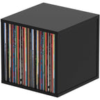 Glorious Record Box 110 vinyl record storage box, black, with accessories
