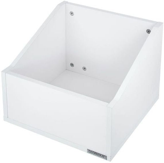 Glorious Record Box Advanced 110 vinyl record storage box, white, with accessories