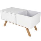 Glorious Turntable Lowboard DJ furniture with sturdy wooden surface and storage compartments for turntables and audio gear.